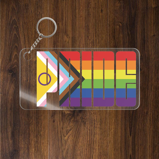 Intersex-Inclusive Rainbow Progress Pride Keychains
