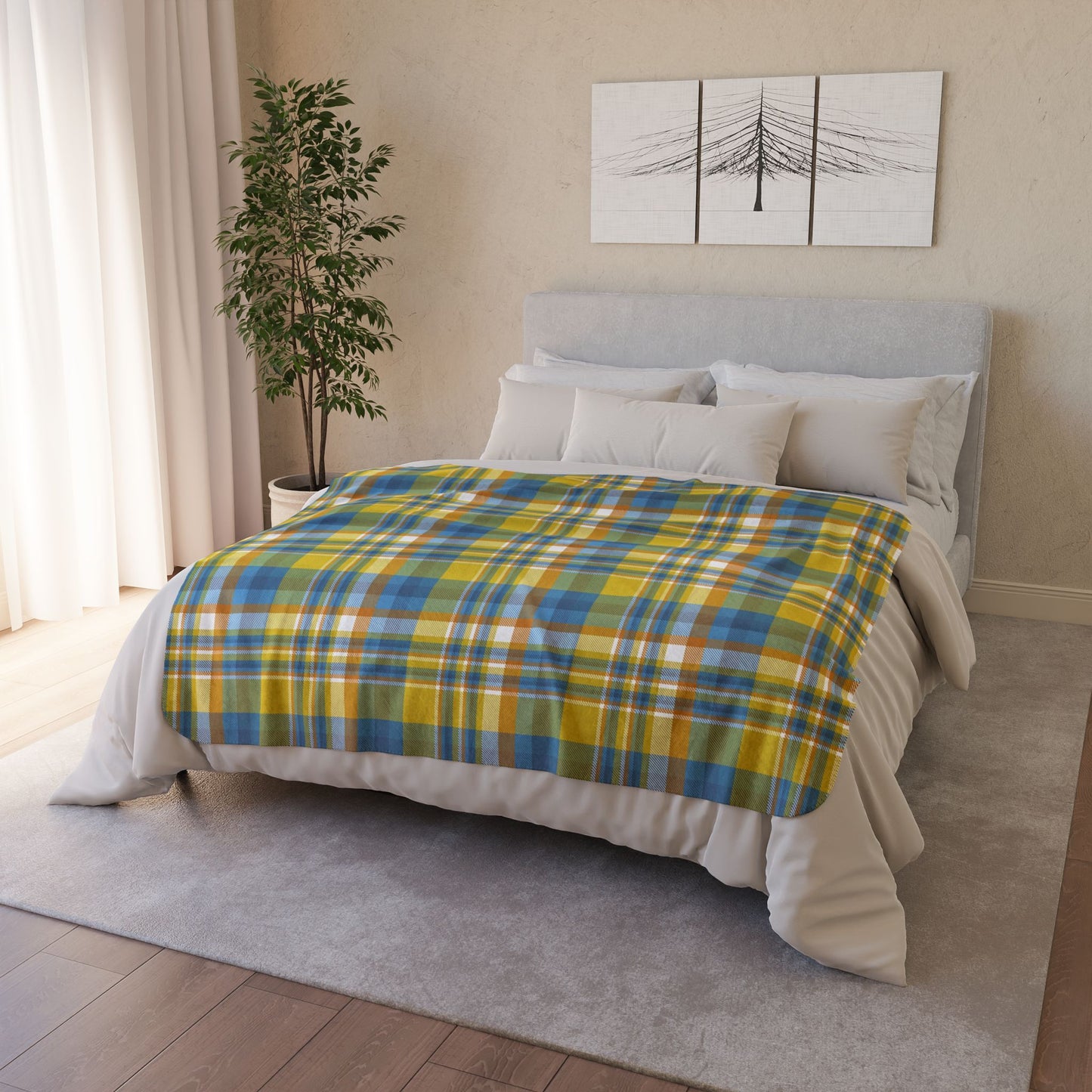 Aroace Pride Plaid Fleece Sherpa Blanket