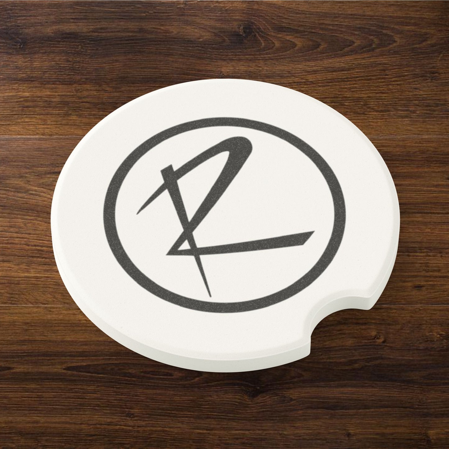 Rambler Logo Black & White Soapstone Car Cup-Holder Coaster