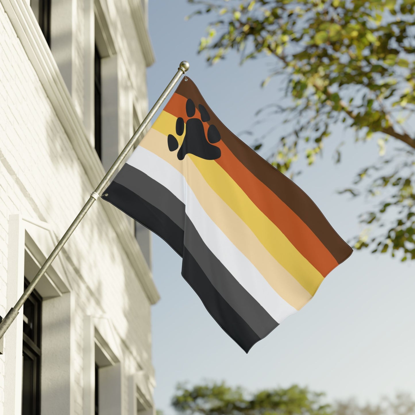 Bear with Paw Pride Double-Sided Flag with Grommets