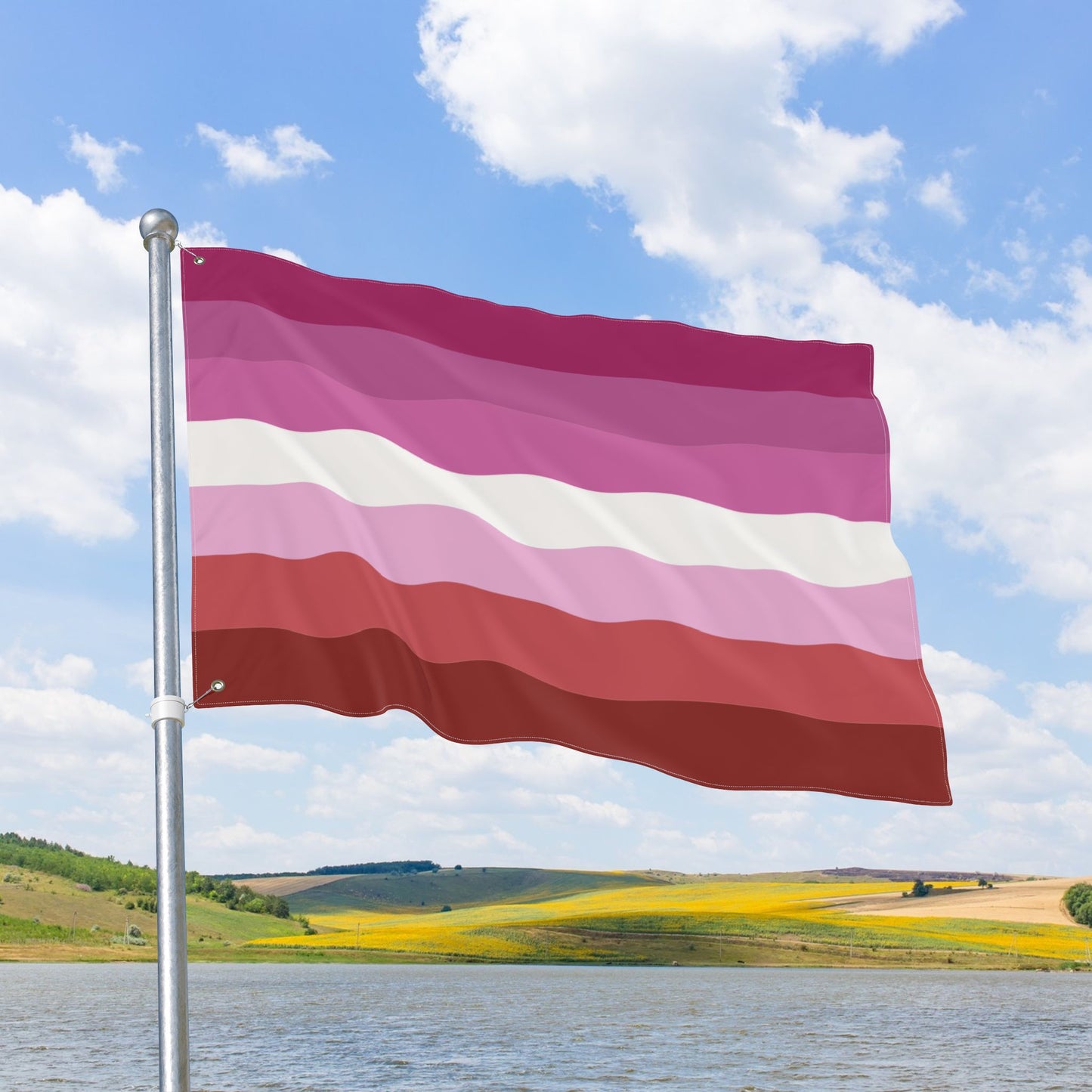 Lesbian Pink Pride Flag with Grommets