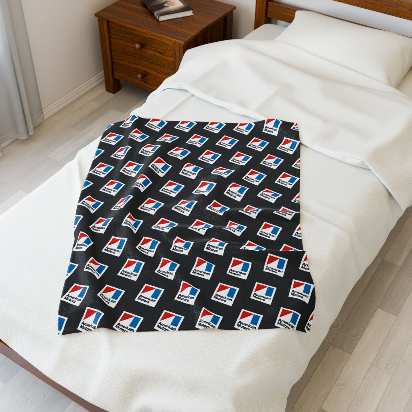 Velveteen Plush AMC Logo Black Blanket