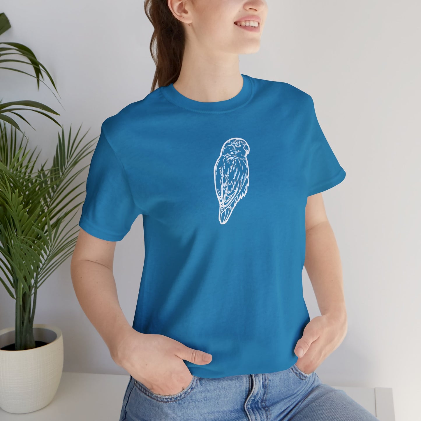 Cuddly Lovebird, Line Art Tee