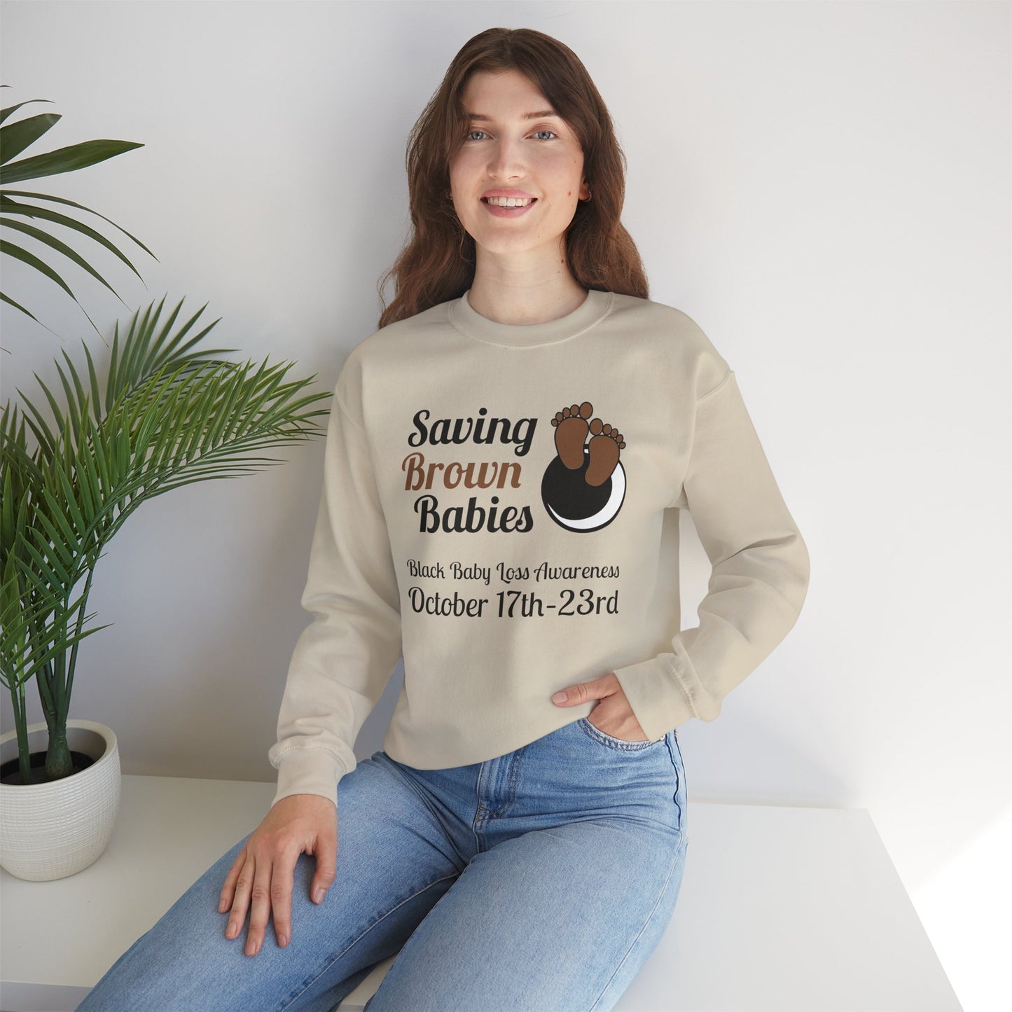 Quietly United in Loss Together Non-Profit / Saving Brown Babies Charity Crew Neck Sweatshirt, Grossesse et sensibilisation à la perte du nourrisson