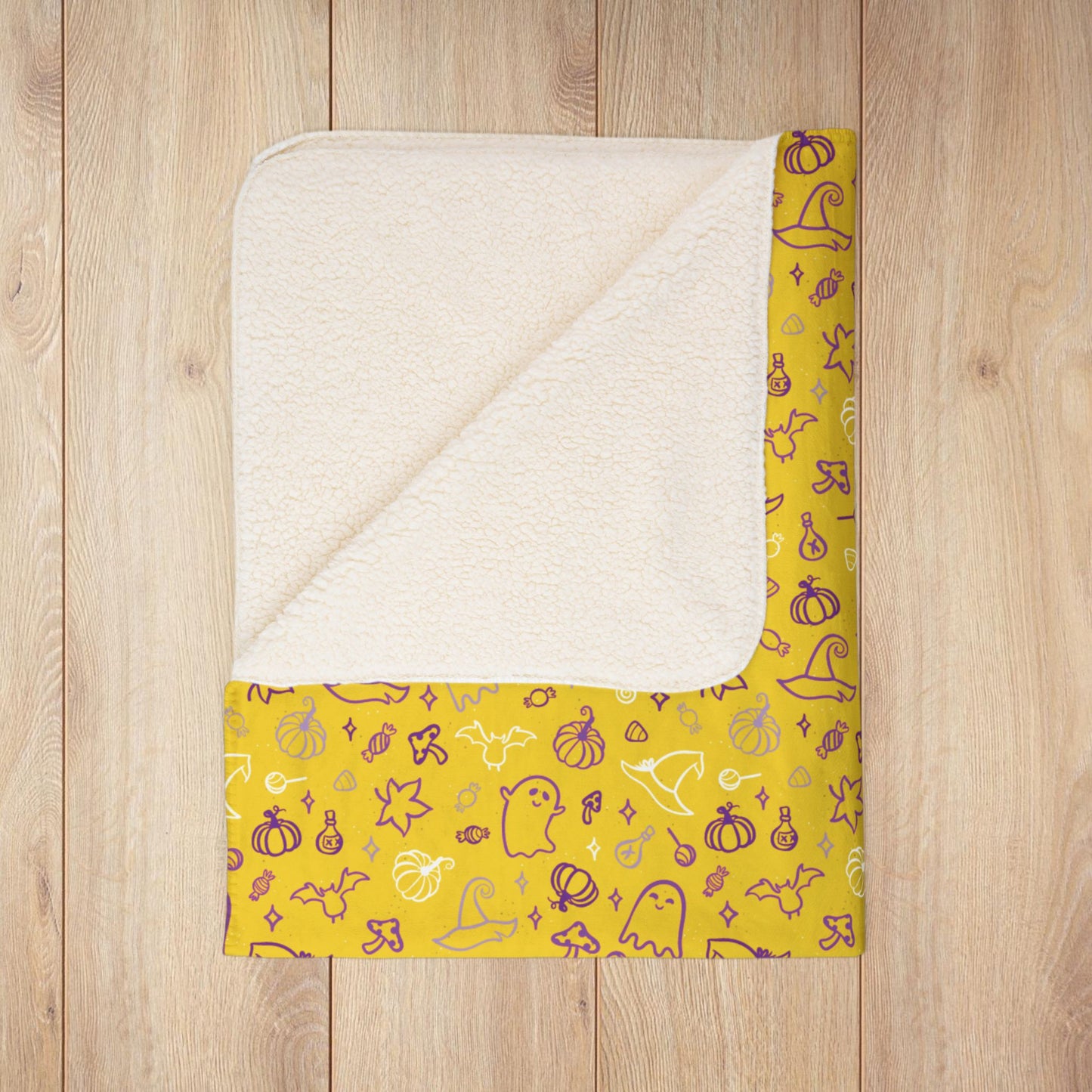 Intersex Pride Halloween Yellow Fleece Sherpa Blanket