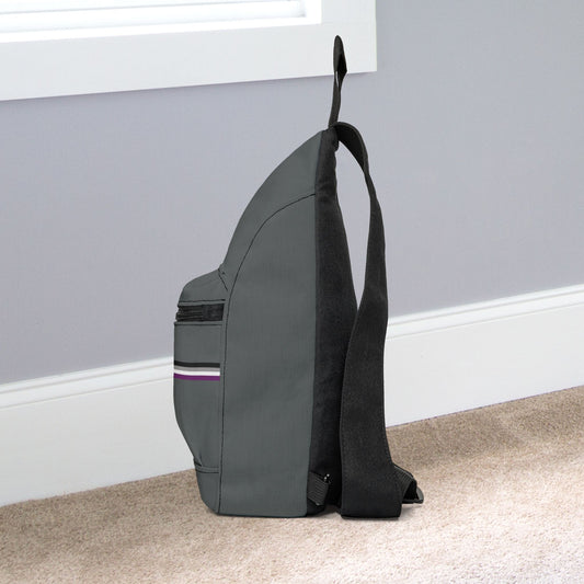 Asexual Pride Grey Minimalist Cross Body Sling Bag