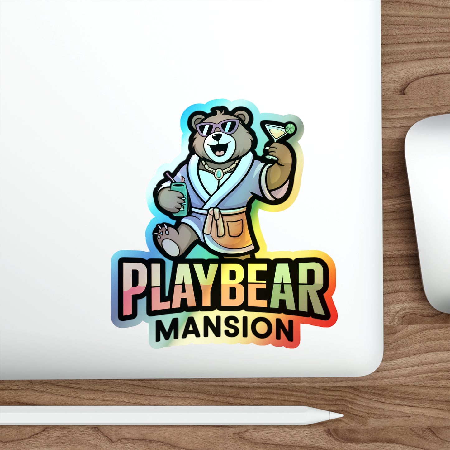 Holographic Playbear Mansion Stickers