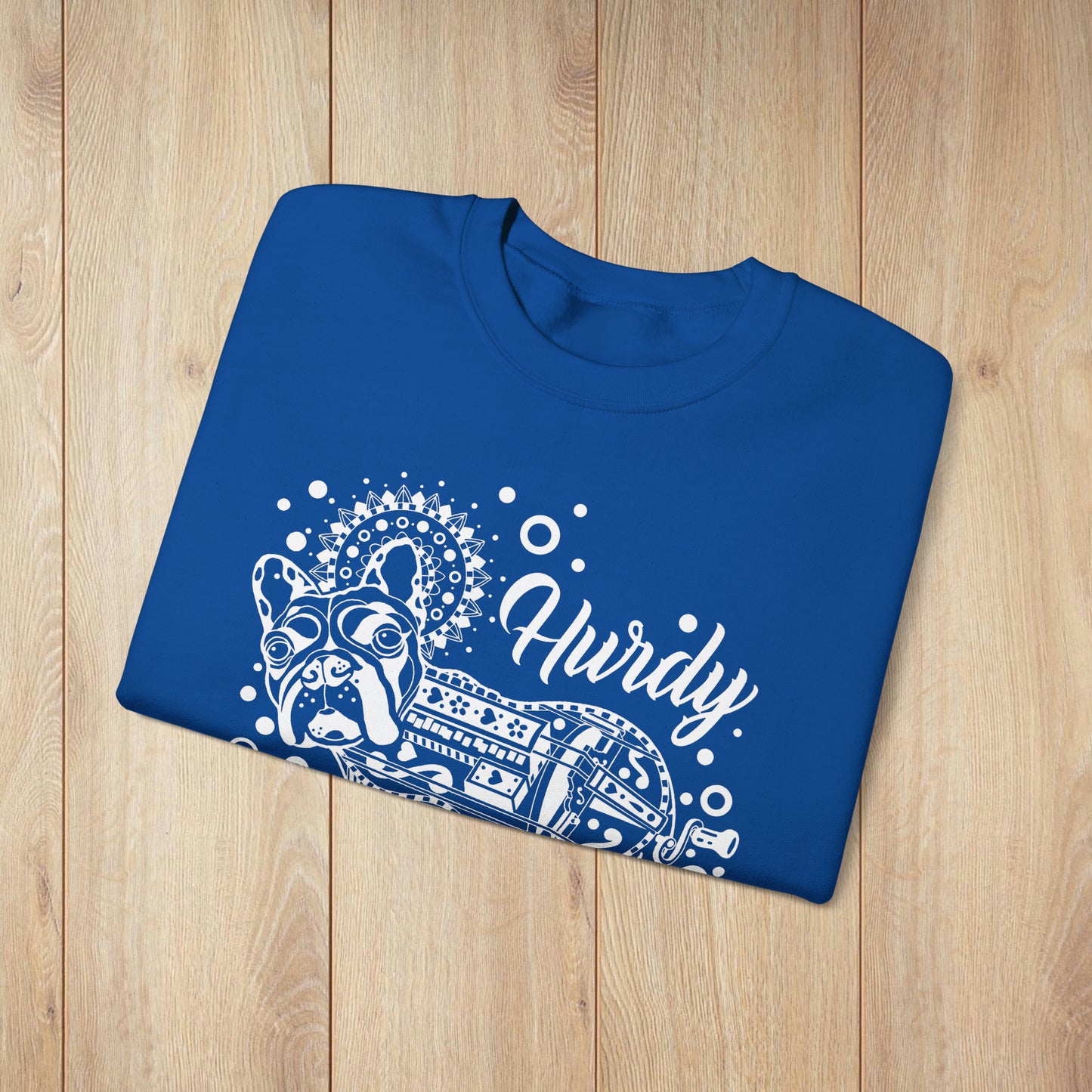 Hurdy Gertie Crew Neck Sweatshirt, Frenchton Dog Line Art Sweat Shirt
