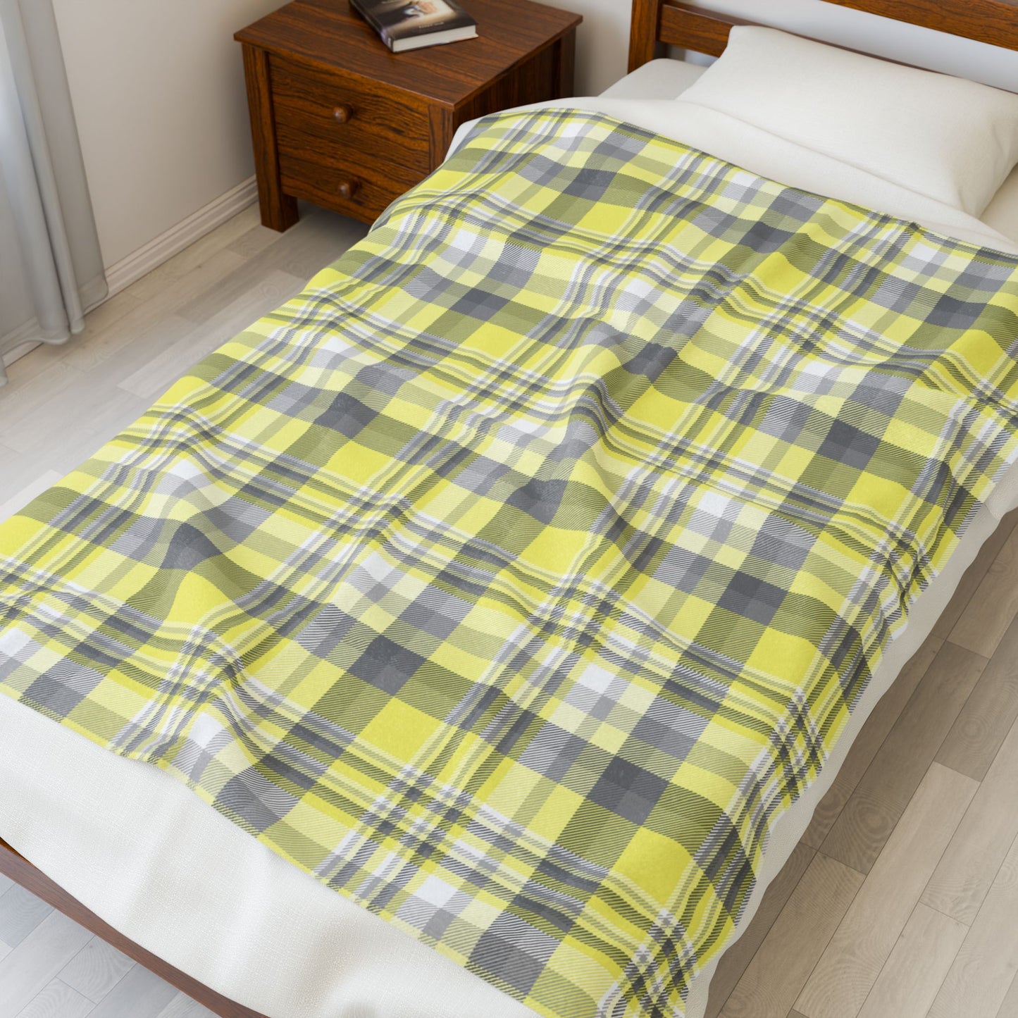 Demigender Pride Plaid Velveteen Plush Blanket