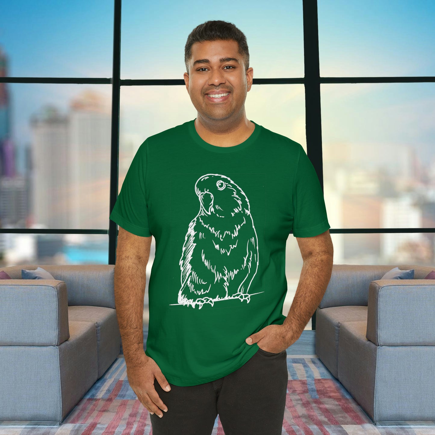 Floofball Lovebird, Line Art Tee