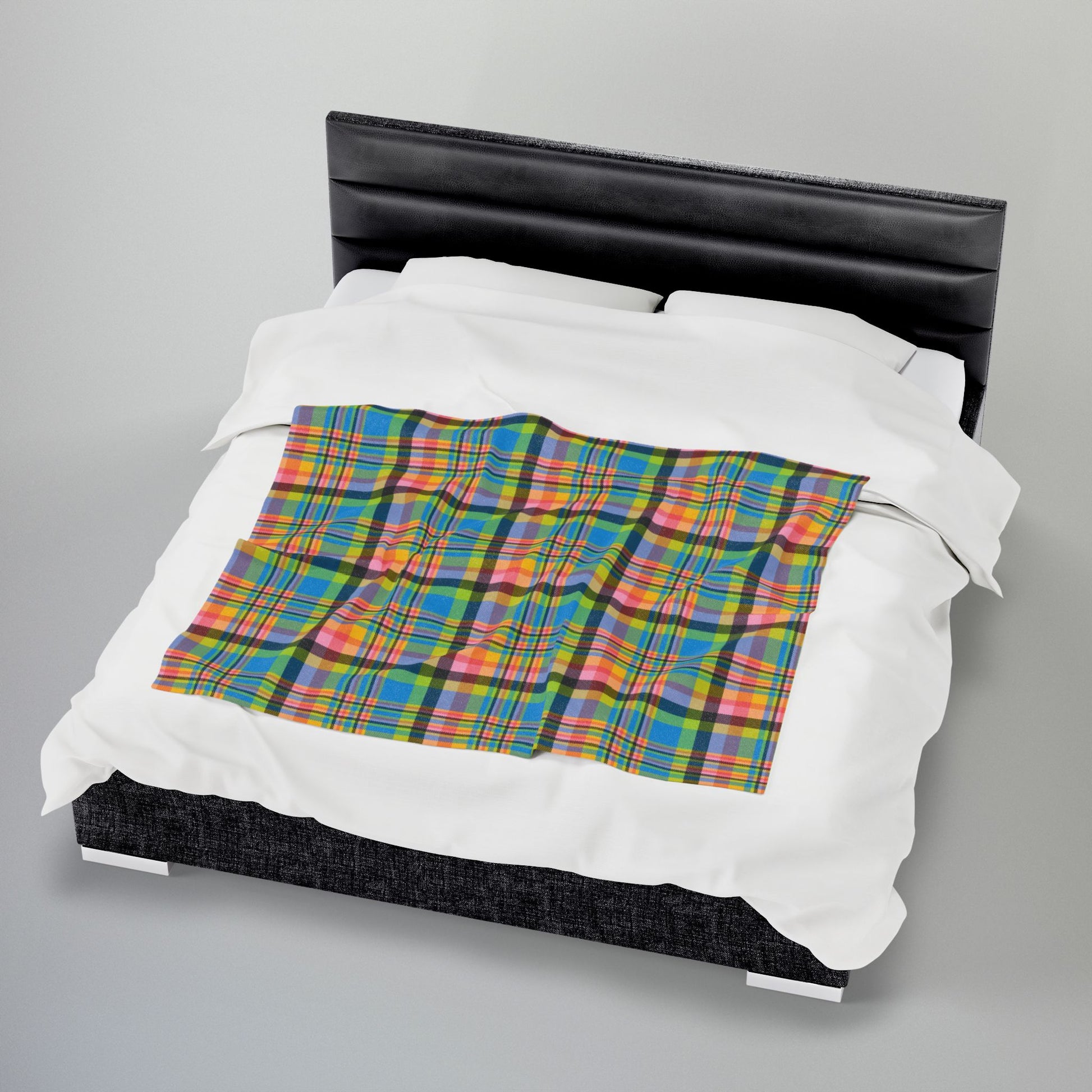 Queer Pride Plaid Velveteen Plush Blanket