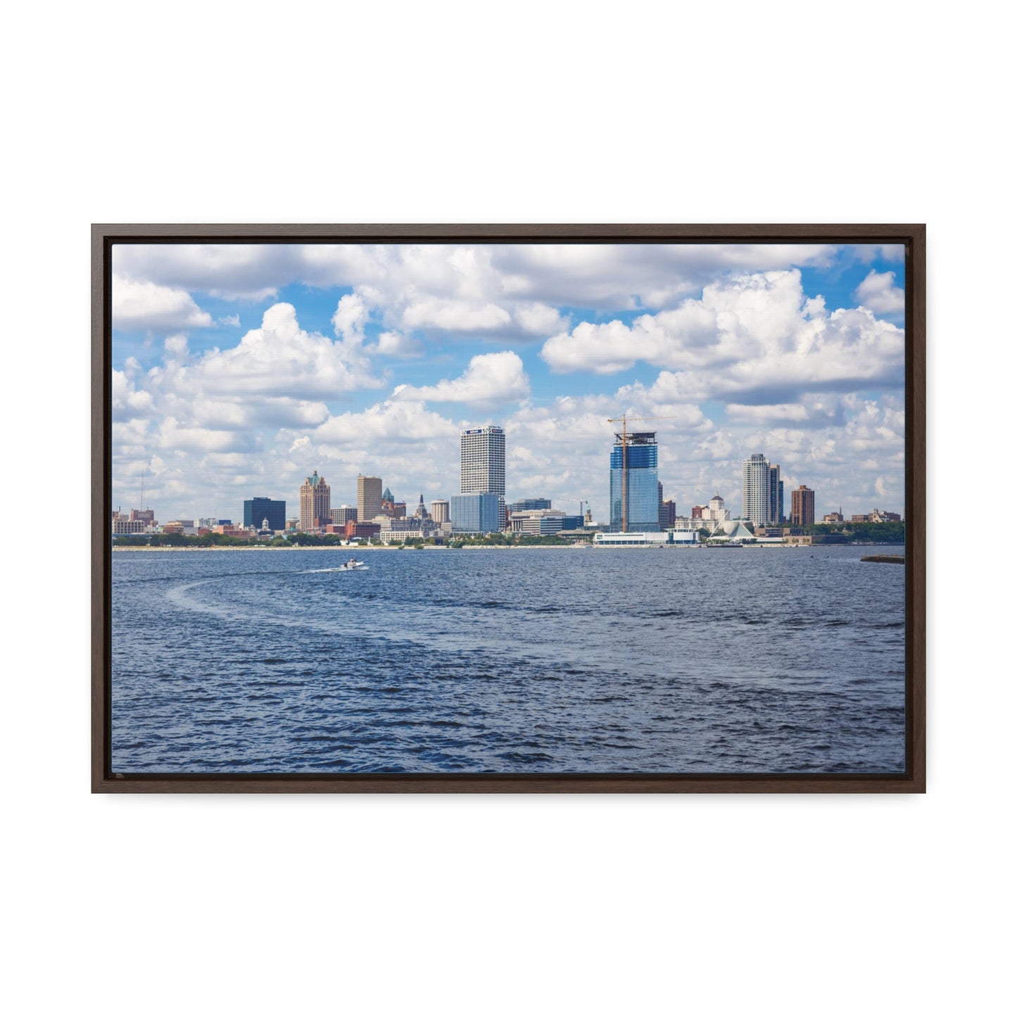 Milwaukee Wisconsin Skyline du lac Michigan, photographie encadrée sur toile