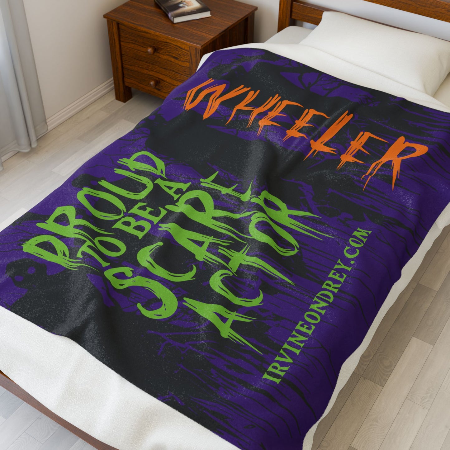 50" × 60" Proud to Be a Scare Actor Personalized Velveteen Plush Blanket