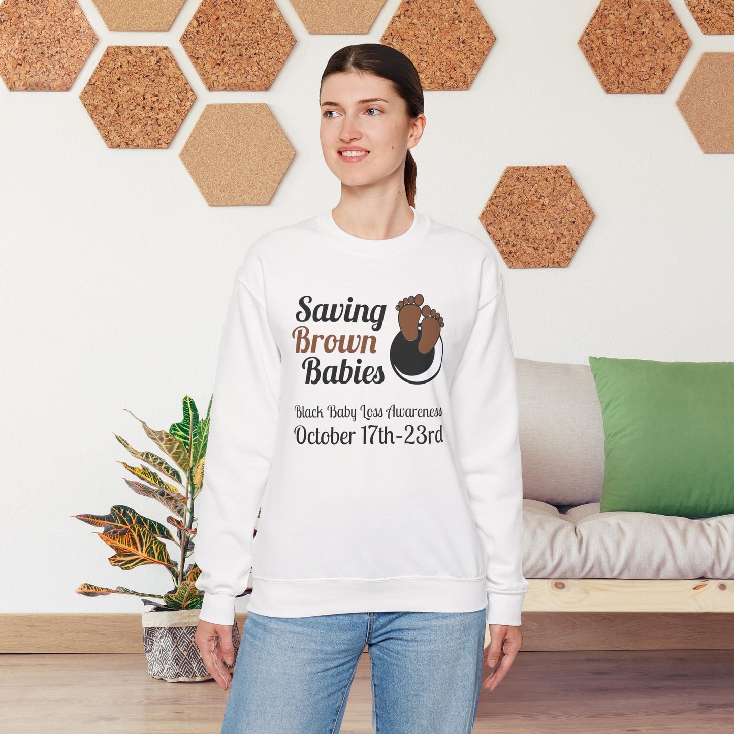 Quietly United in Loss Together Non-Profit / Saving Brown Babies Charity Crew Neck Sweatshirt, Grossesse et sensibilisation à la perte du nourrisson