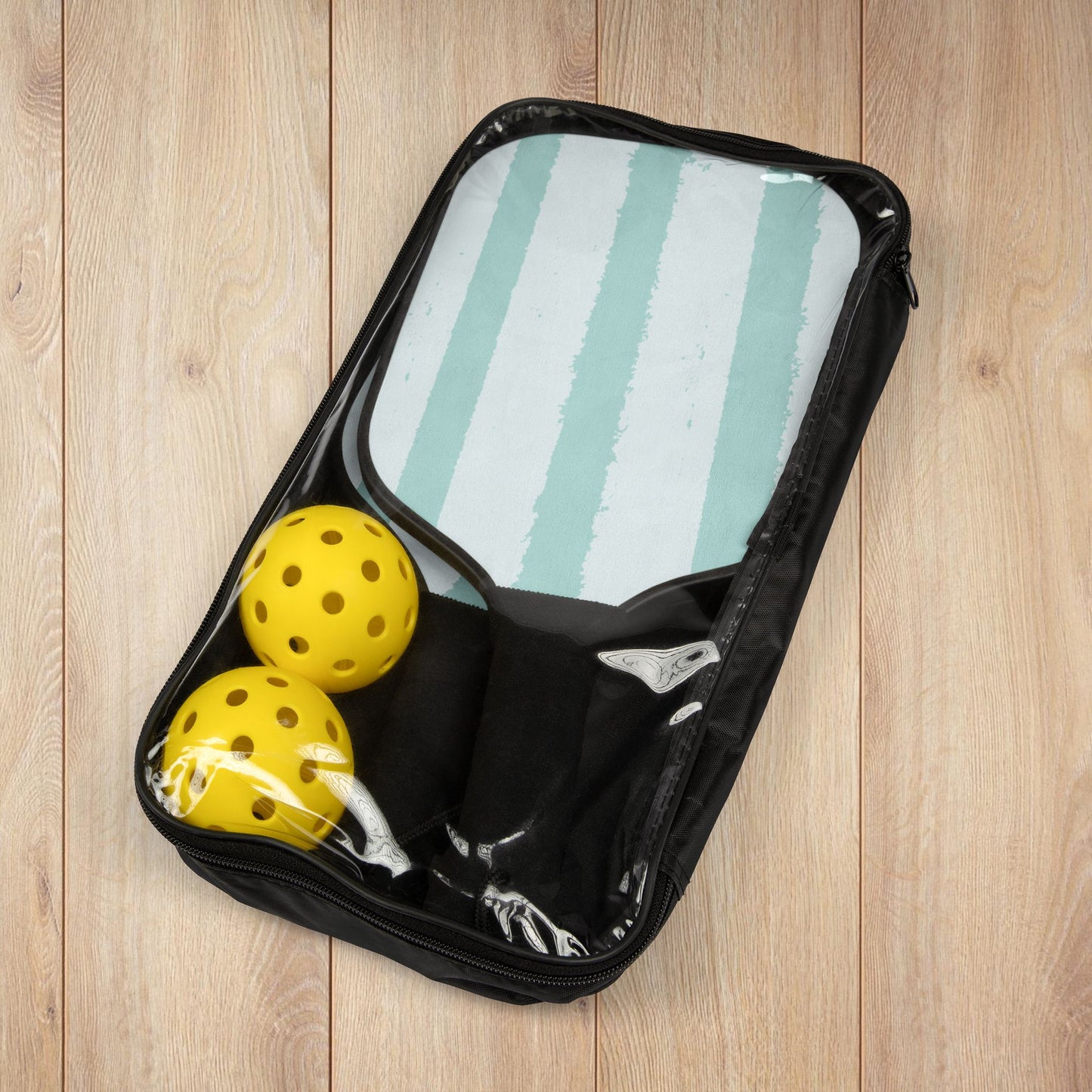 Teal Towel Striped Pickleball Paddles