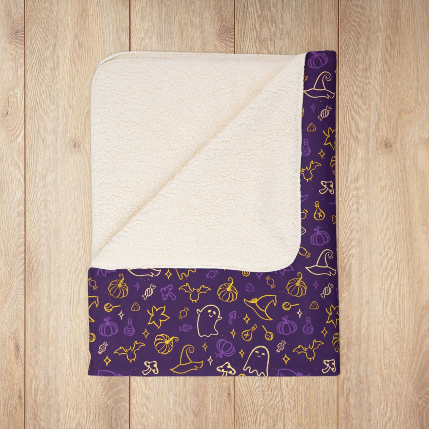 Intersex Pride Halloween Purple Fleece Sherpa Blanket