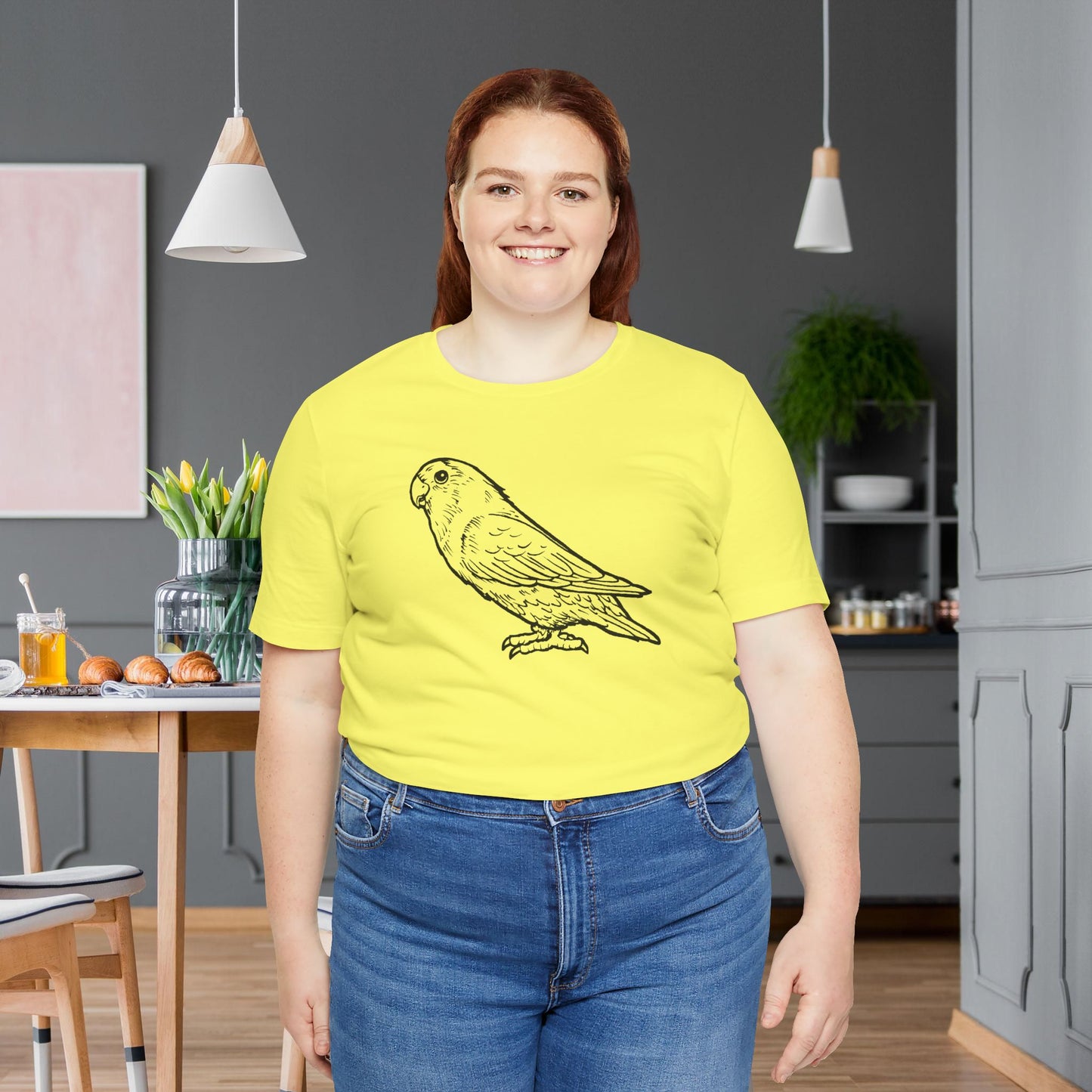 Holly Girl Lovebird, Line Art Tee