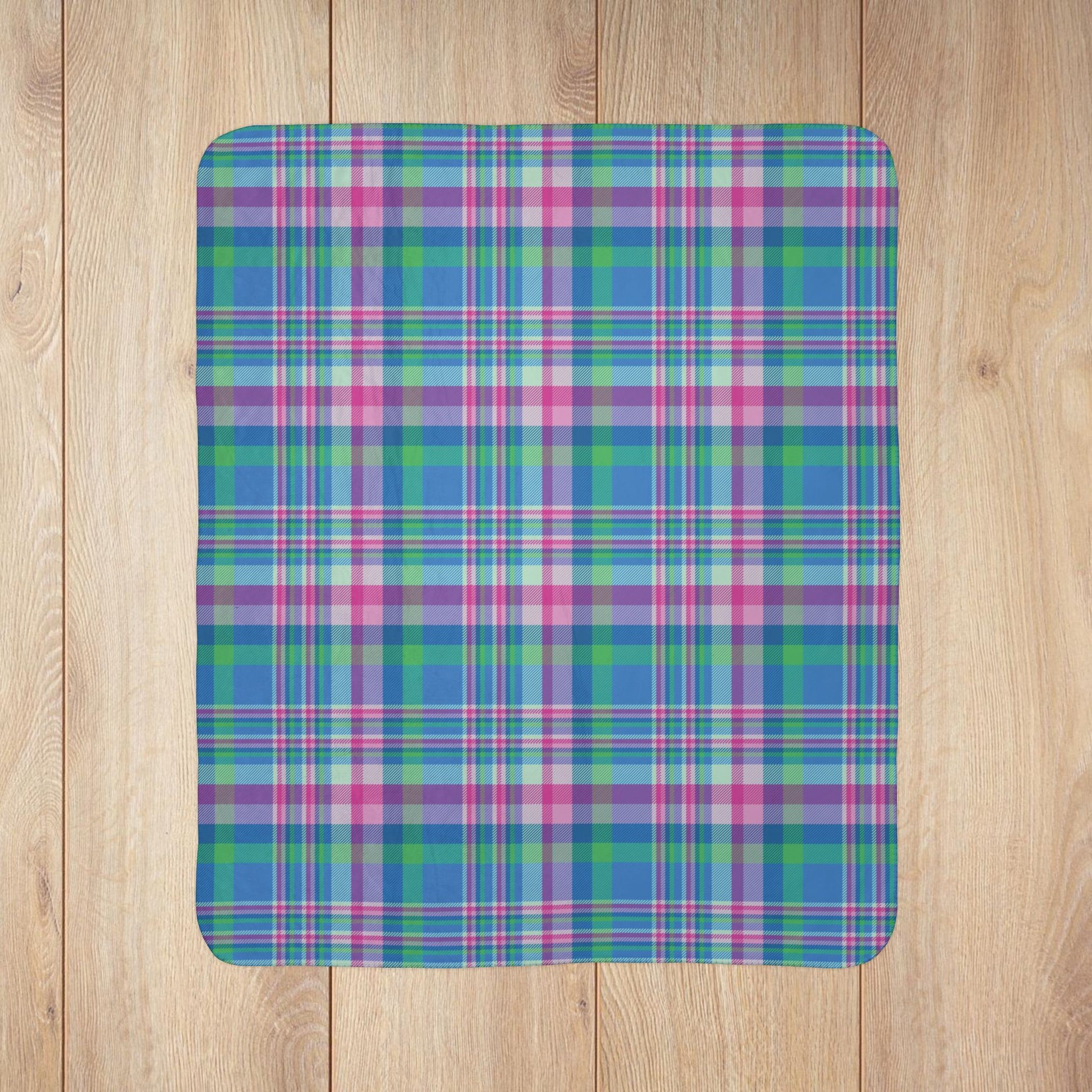 Polysexual Pride Plaid Fleece Sherpa Blanket