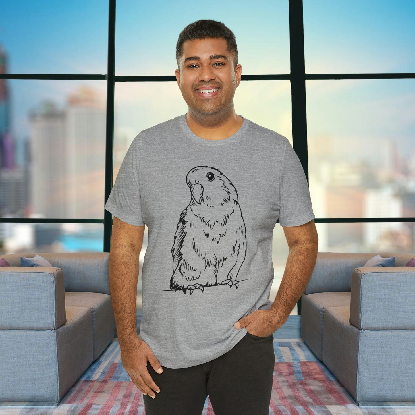Floofball Lovebird, Line Art Tee