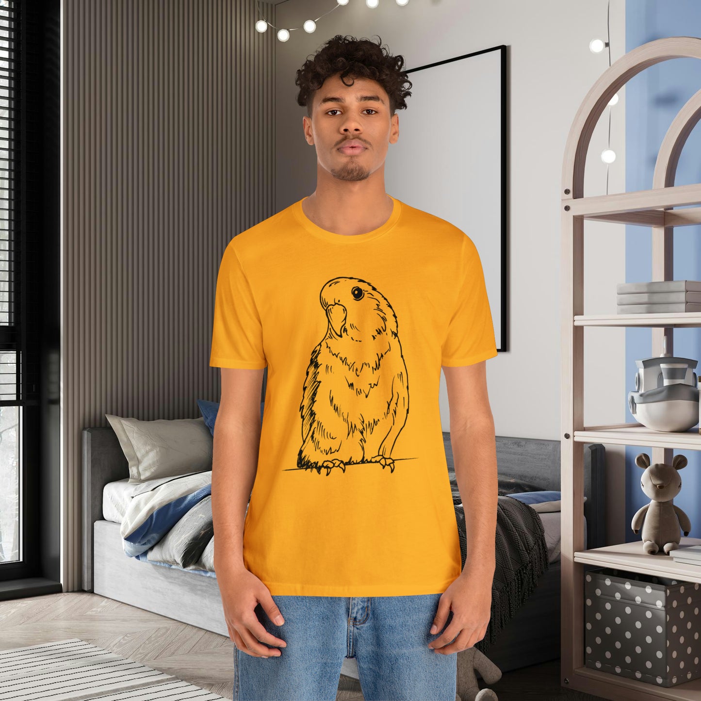 Floofball Lovebird, Line Art Tee