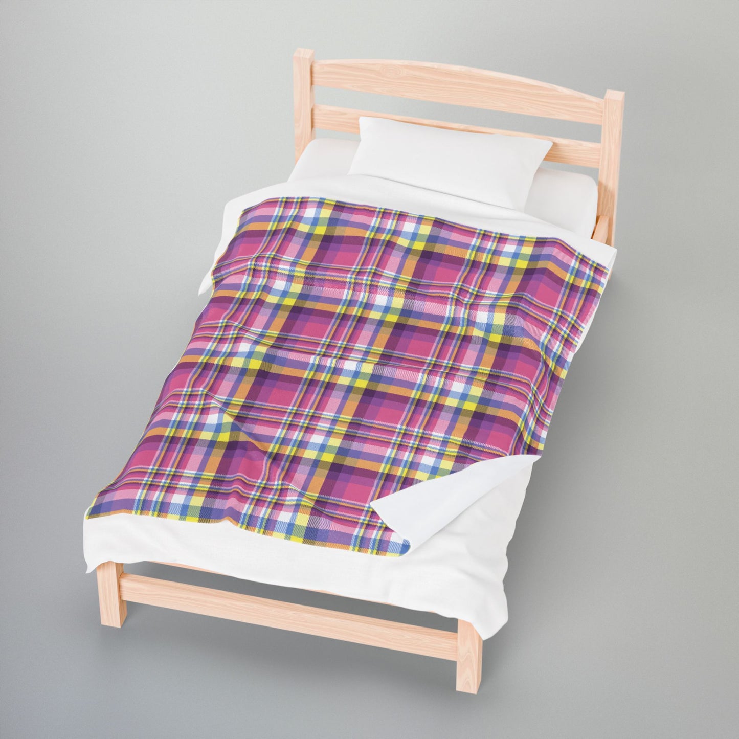 Bigender Yellow Pride Plaid Velveteen Plush Blanket