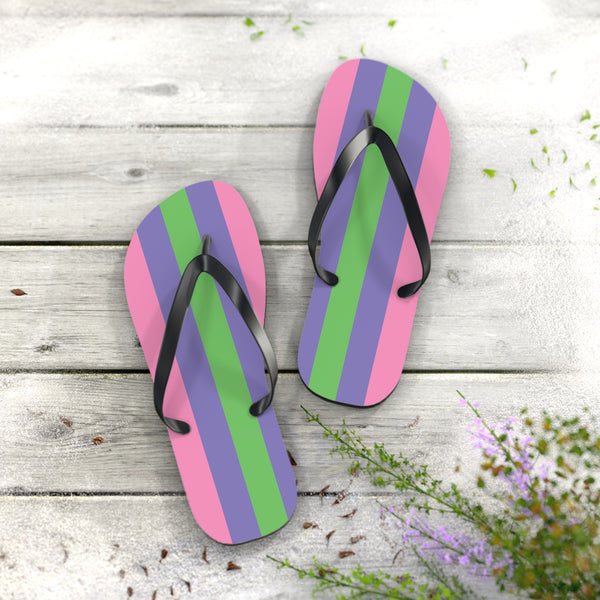 XL Black sole Trigender Pride Flip Flops