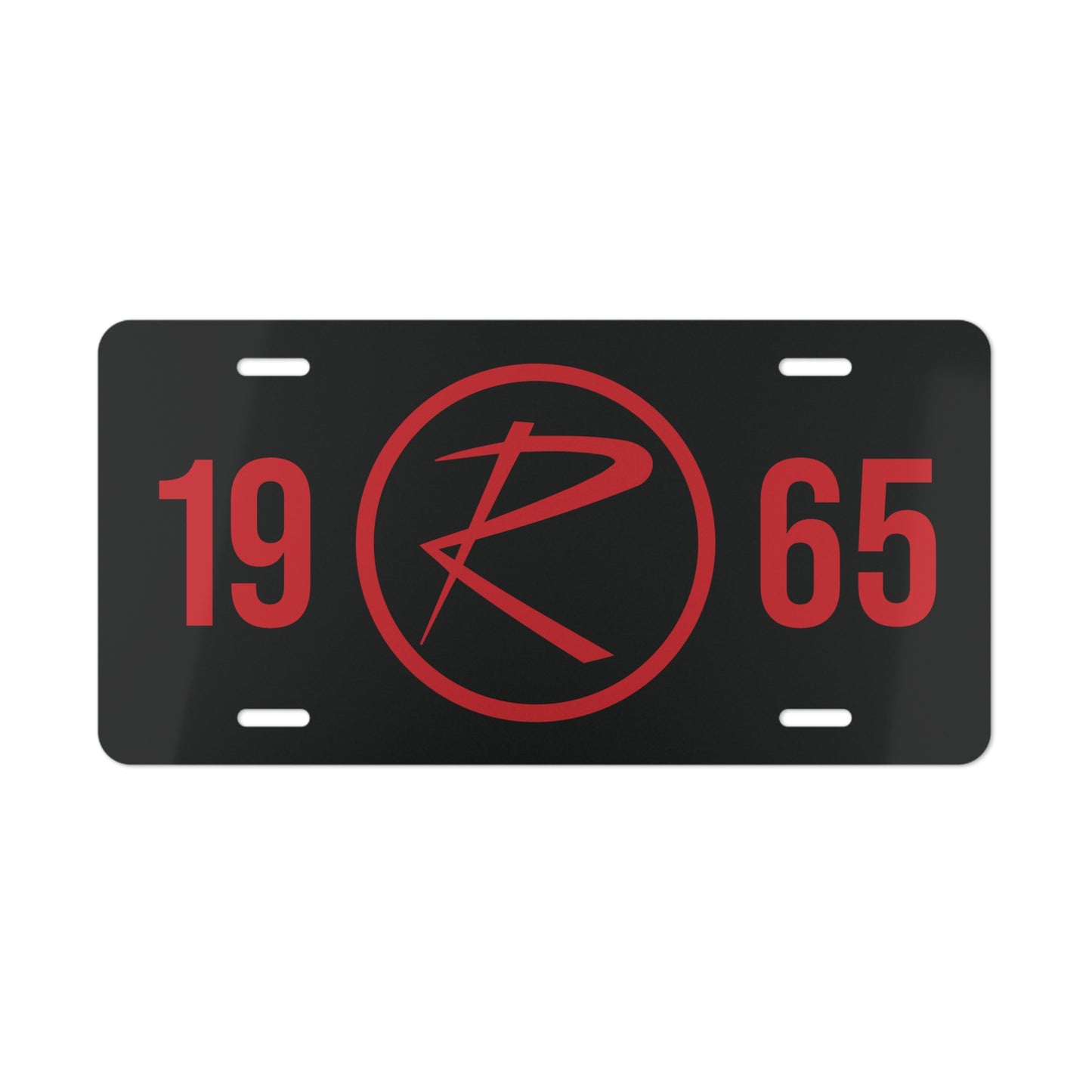 Rambler Logo Personalized Black/Red Vanity Plates