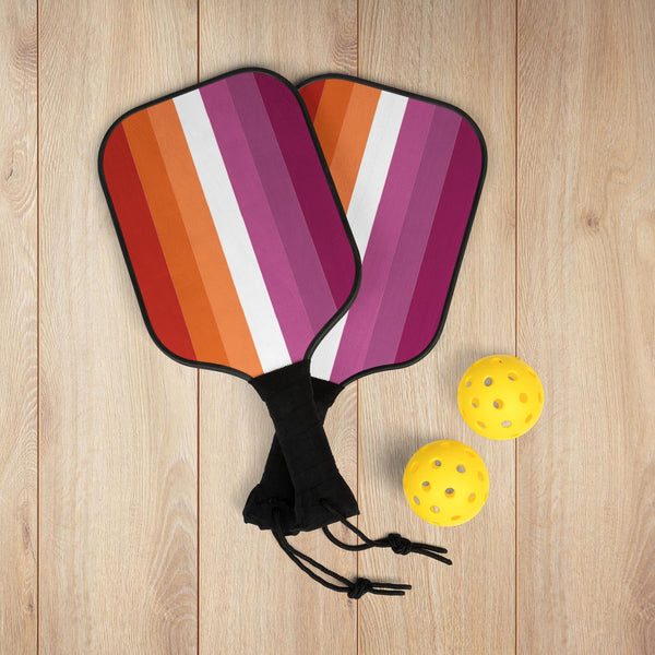 7.5'' × 15.5'' Lesbian Pride 7-Stripe Sunset Flag Pickleball Kit