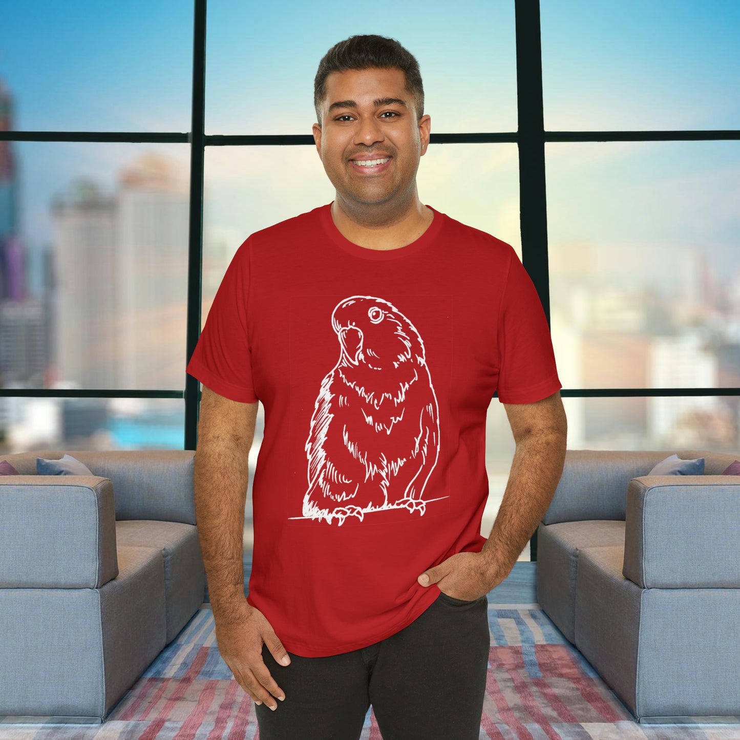 Floofball Lovebird, Line Art Tee