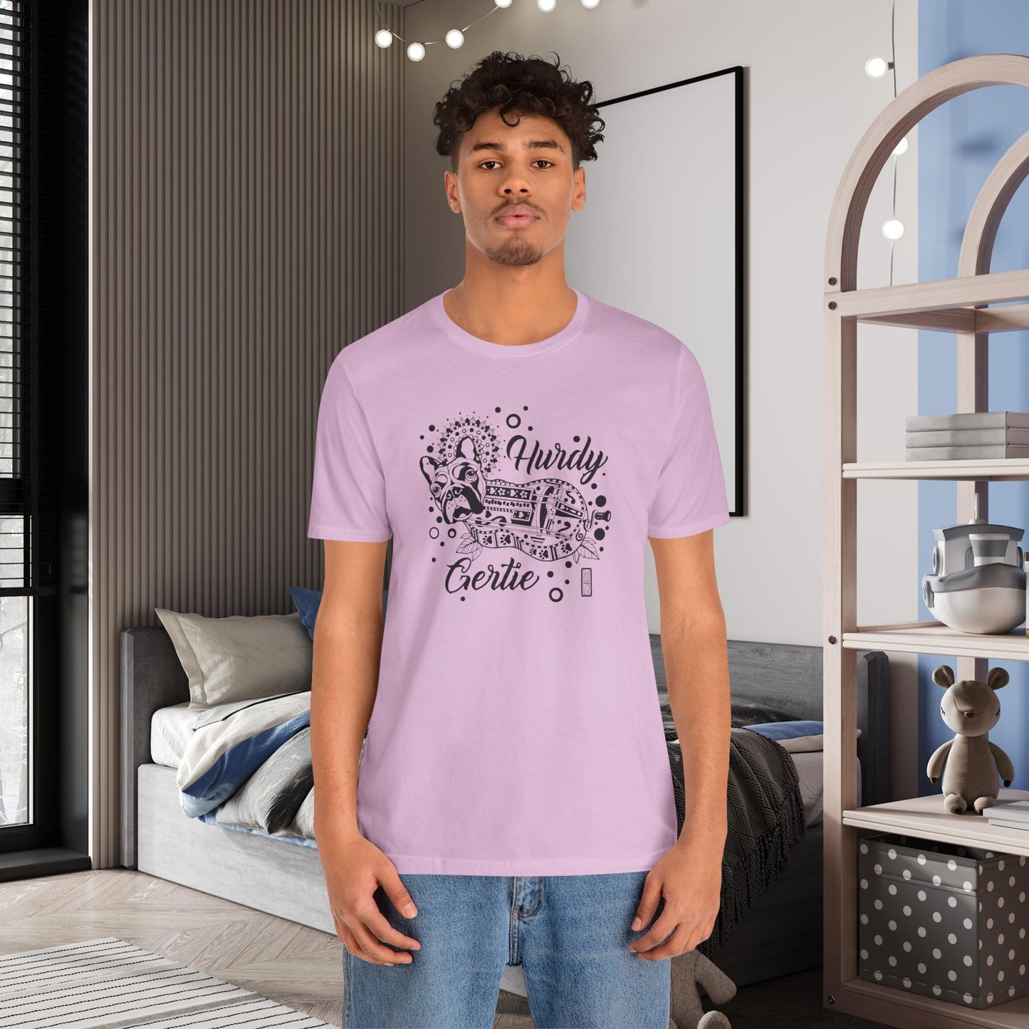 Hurdy Gertie Tee, Frenchton Dog Line Art Shirt