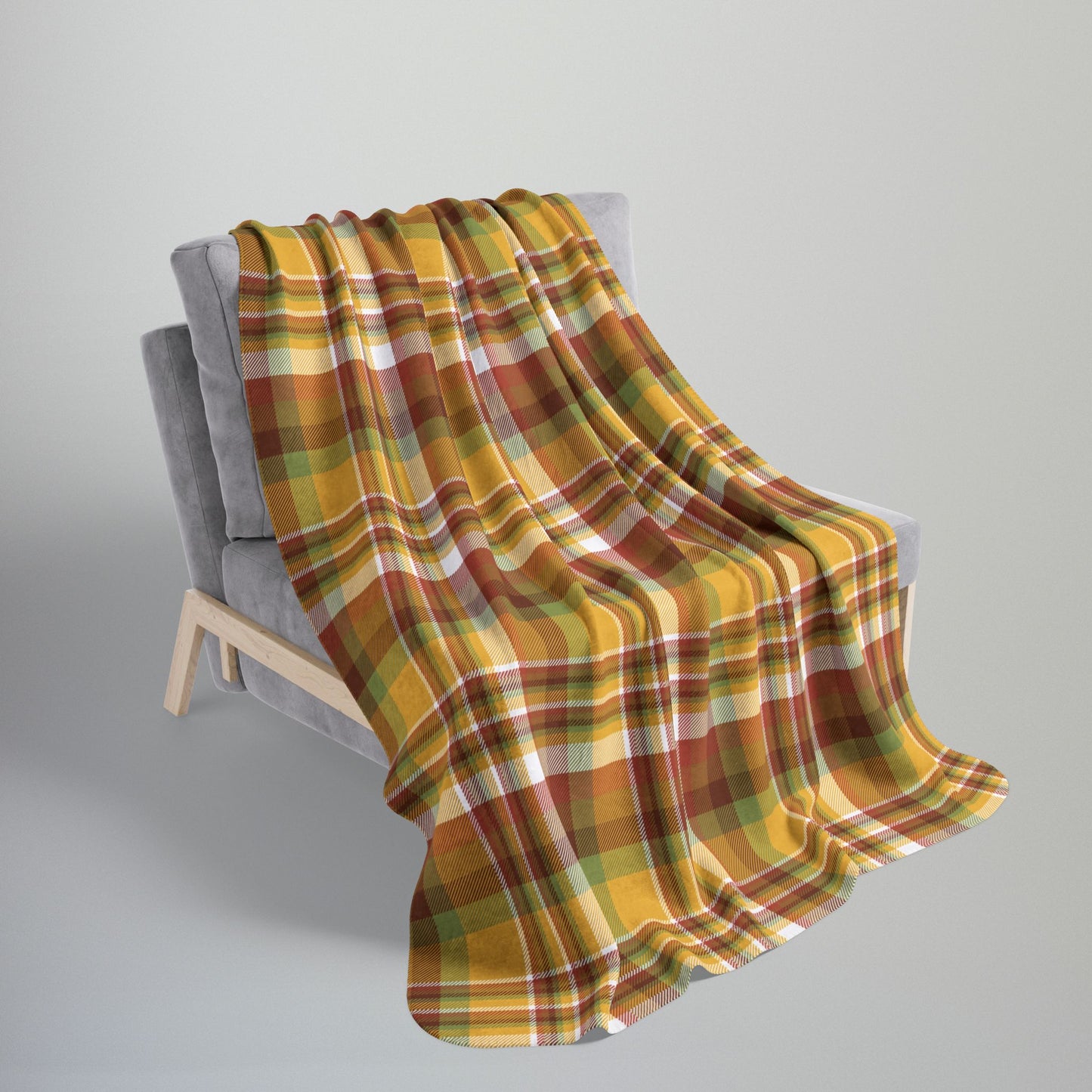 Thanksgiving Plaid Fleece Sherpa Blanket