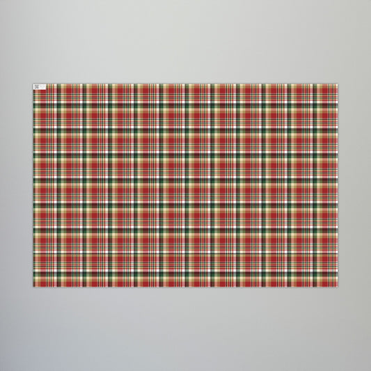 Christmas Red & Gold San Francisco CA Plaid Gift Wrapping Paper Roll