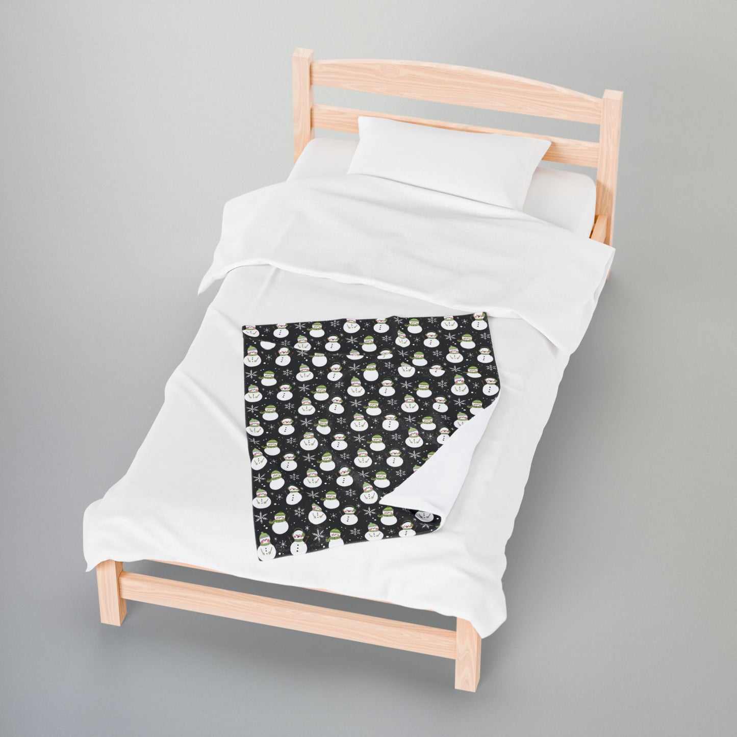 Agender Pride Snowmen Velveteen Plush Blanket