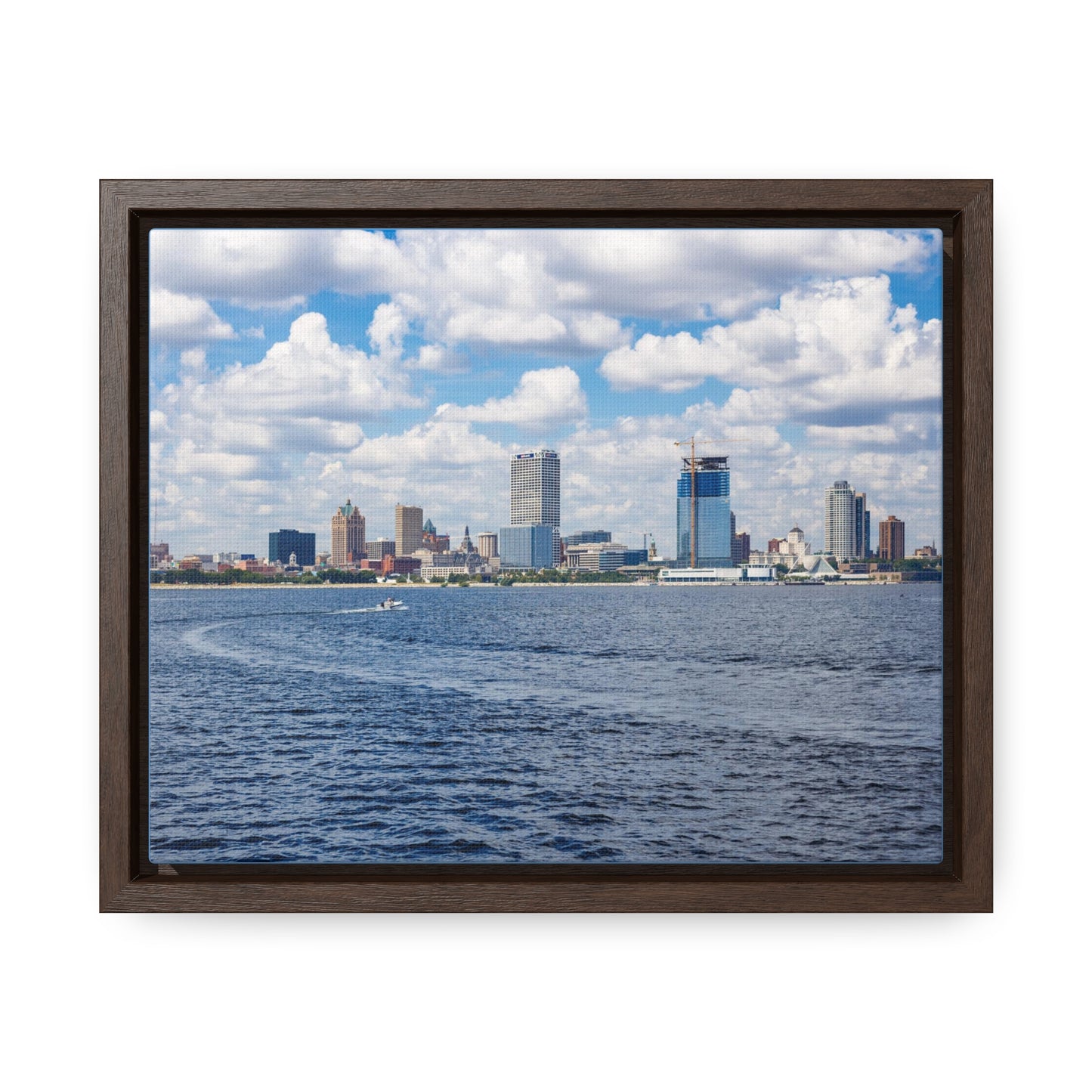 Milwaukee Wisconsin Skyline du lac Michigan, photographie encadrée sur toile