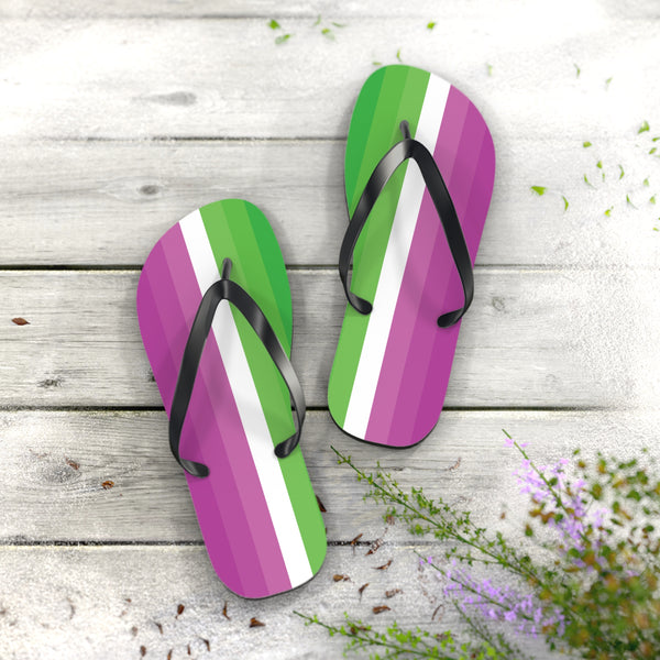 XL Black sole Petalsexual Pride Flip Flops