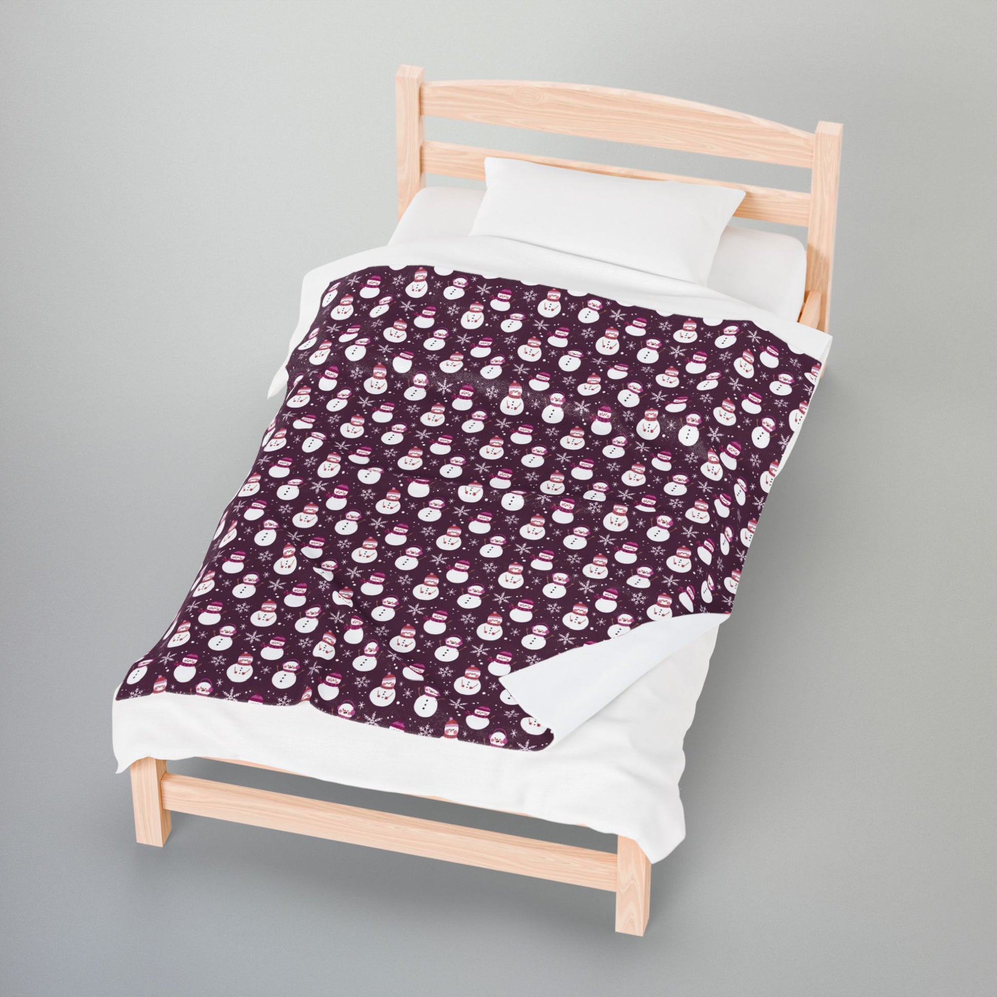 Lesbian Pink Pride Snowmen Velveteen Plush Blanket
