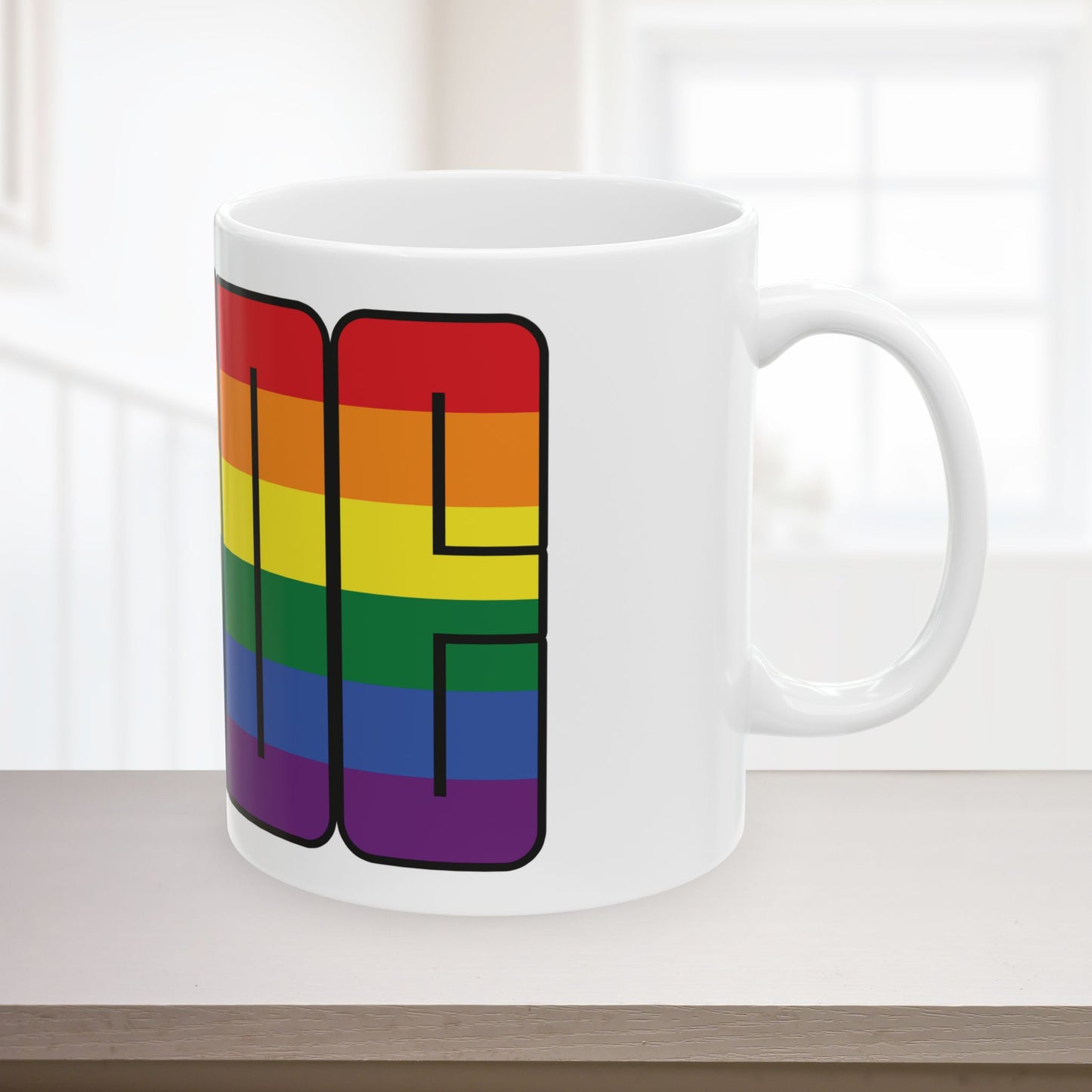 Rainbow Progress Pride 11oz or 15oz Black or White Ceramic Mug