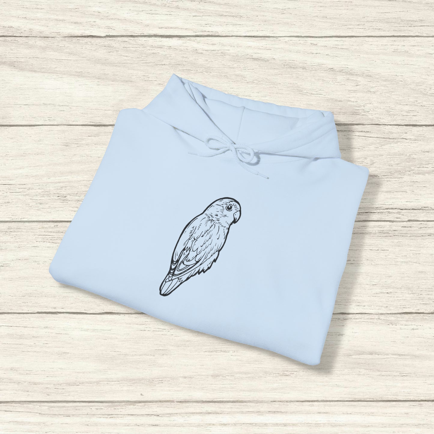 Cuddly Lovebird, Line Art Hoodie