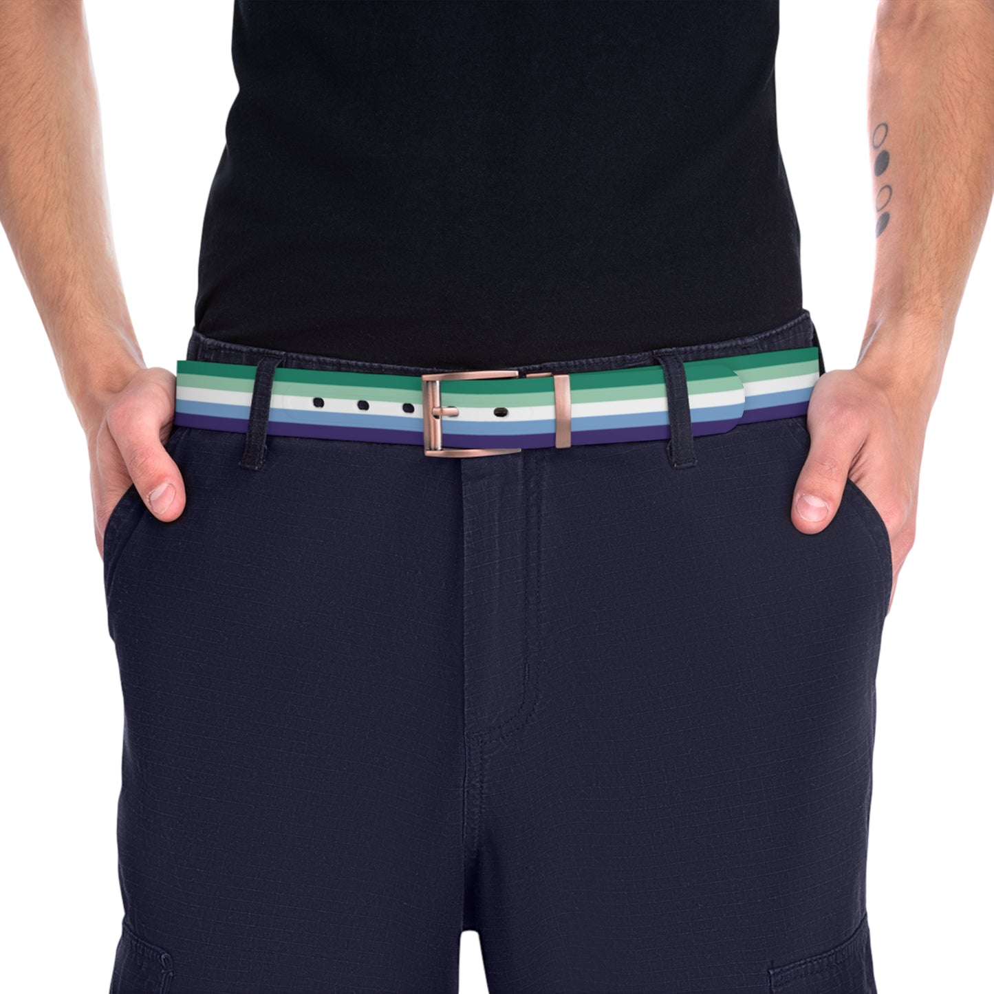 Gay Men Pride 5-Stripe Flag Belt