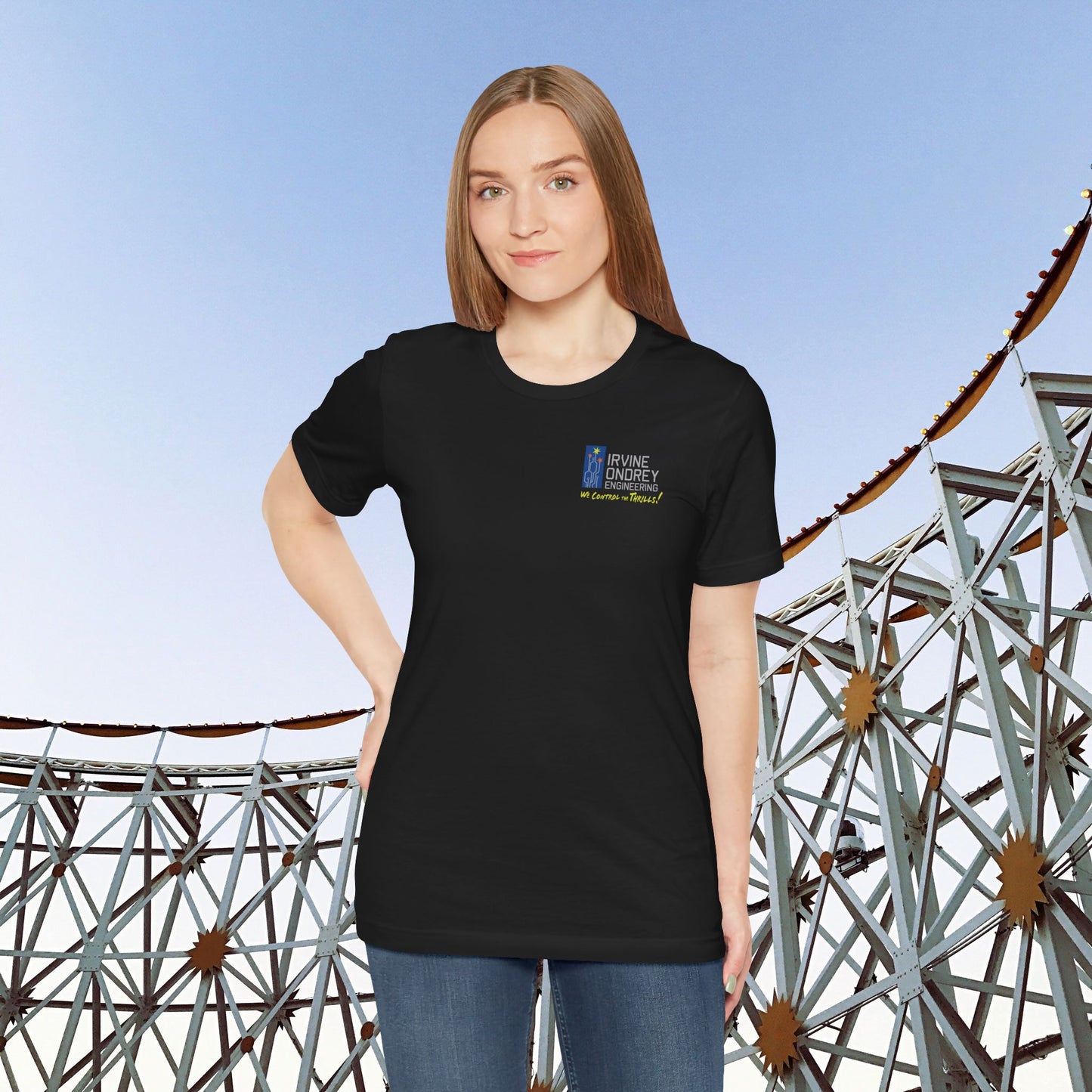 I Just Wanna Go Golfing & Ride Roller Coasters Tee (BACK graphic) • Irvine Ondrey Engineering