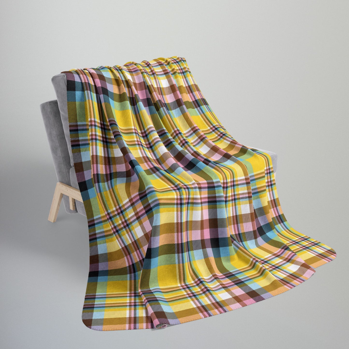 Intersex Progress Pride Plaid Fleece Sherpa Blanket