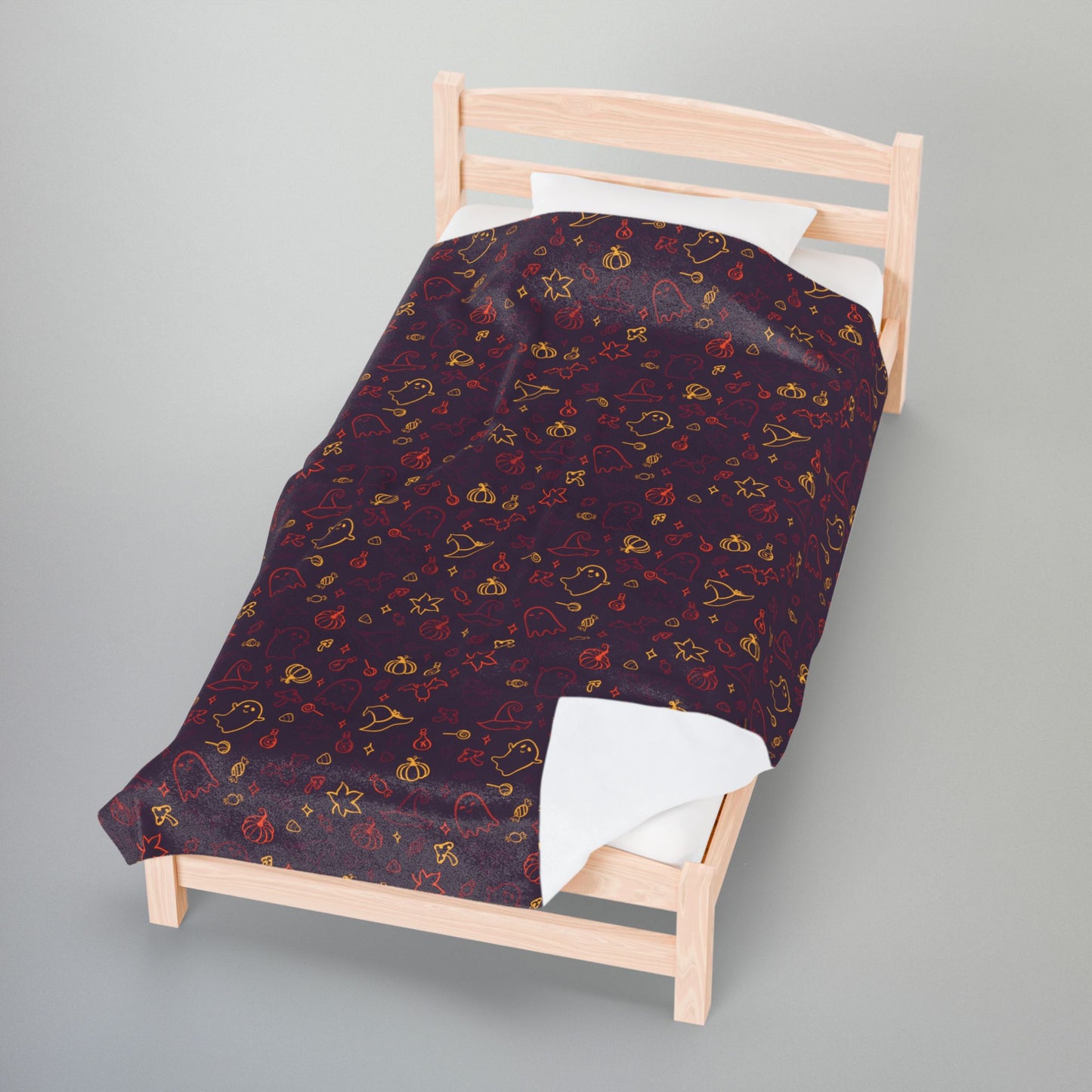 Halloween Maroon Multiolor Pattern Plaid Velveteen Plush Blanket