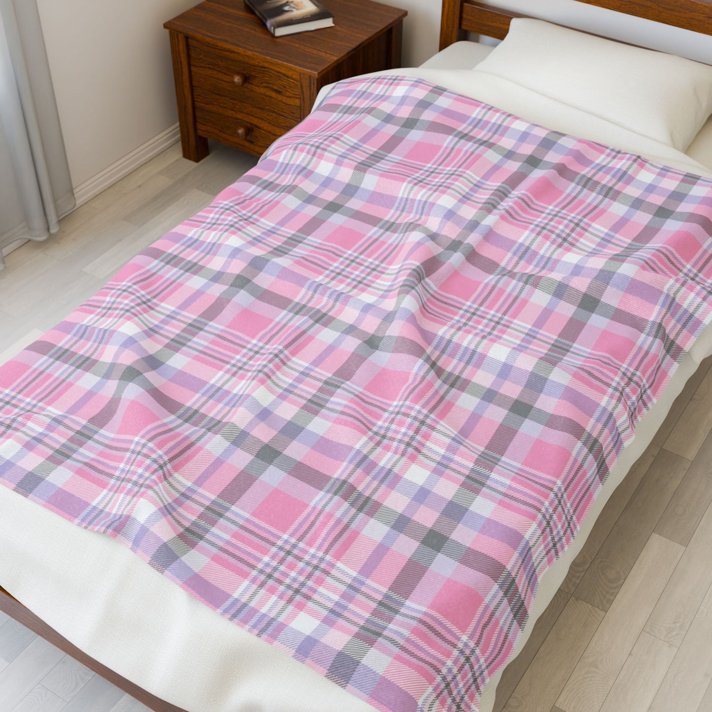 Cupiosexual Pride Plaid Velveteen Plush Blanket