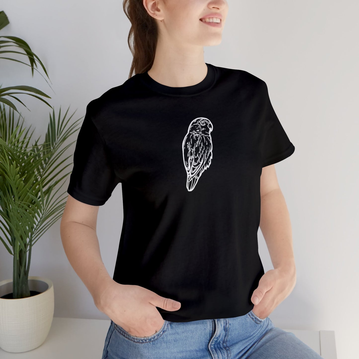 Cuddly Lovebird, Line Art Tee
