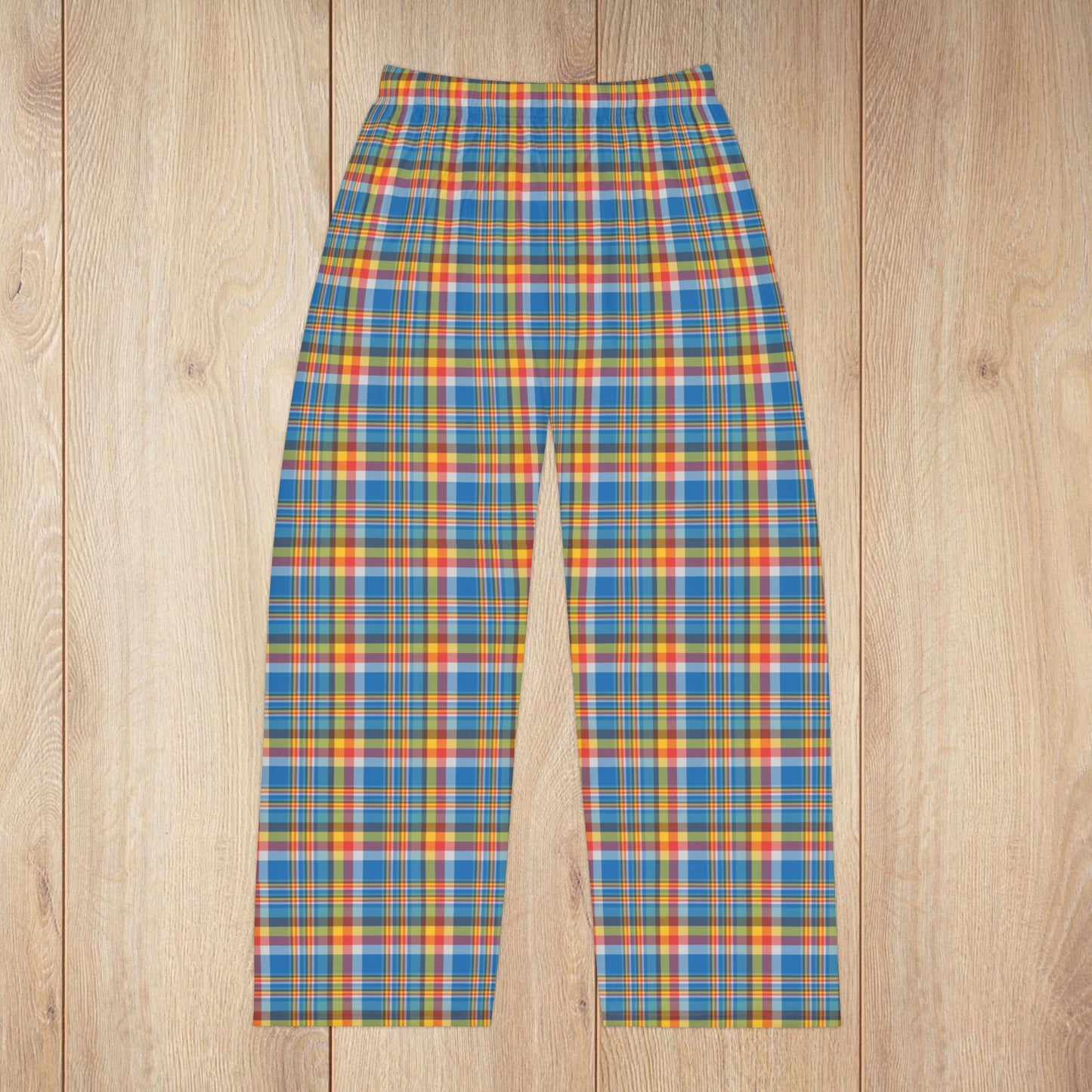 Men’s Brown, Red & Blue Ohio Plaid Pajama Pants