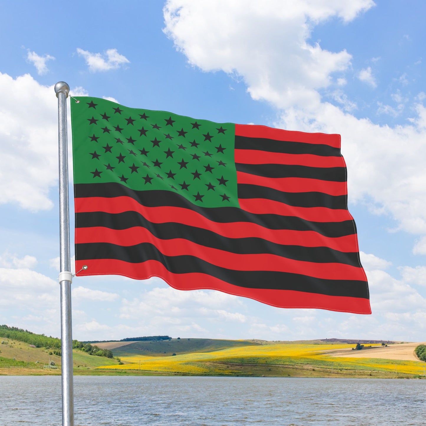 USA African American Flag with Grommets