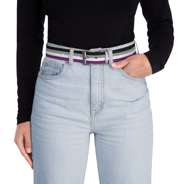 Gun Metal 50'' Asexual Pride Flag Belt