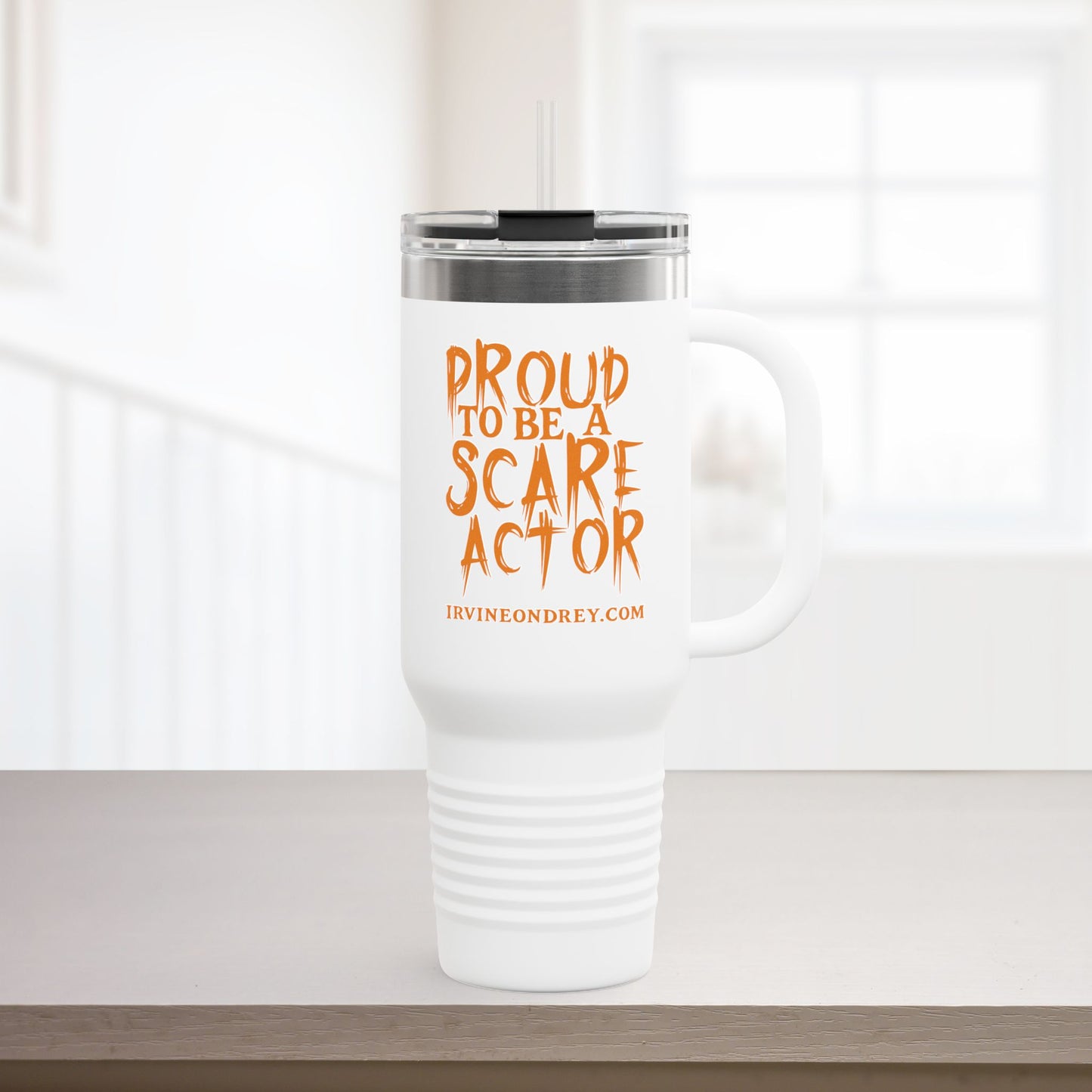Proud Scare Actor Personalized Insulated Travel Mug • Irvine Ondrey Engineering