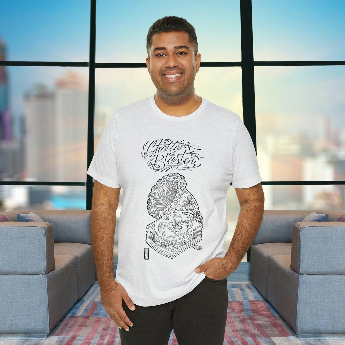 Ghetto Blaster, camiseta de arte lineal