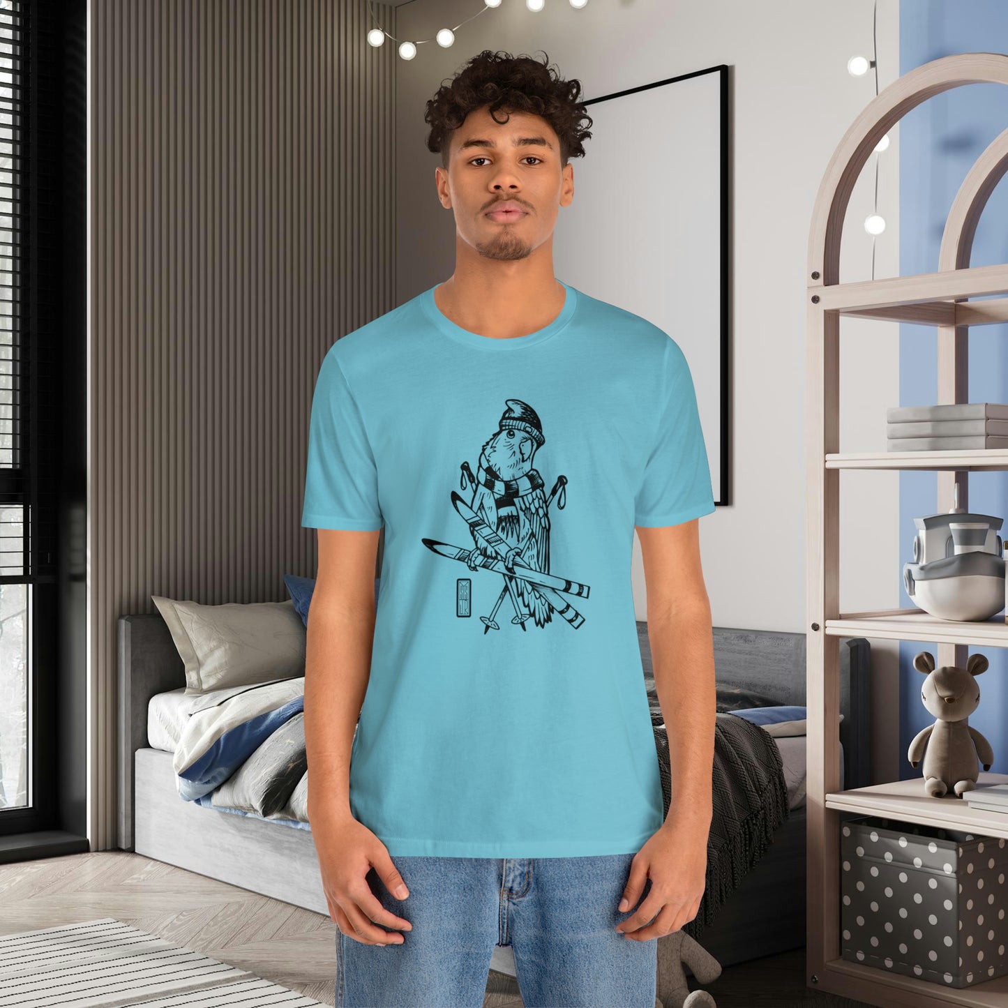 Lovebird Goes Skiing, Line Art Tee